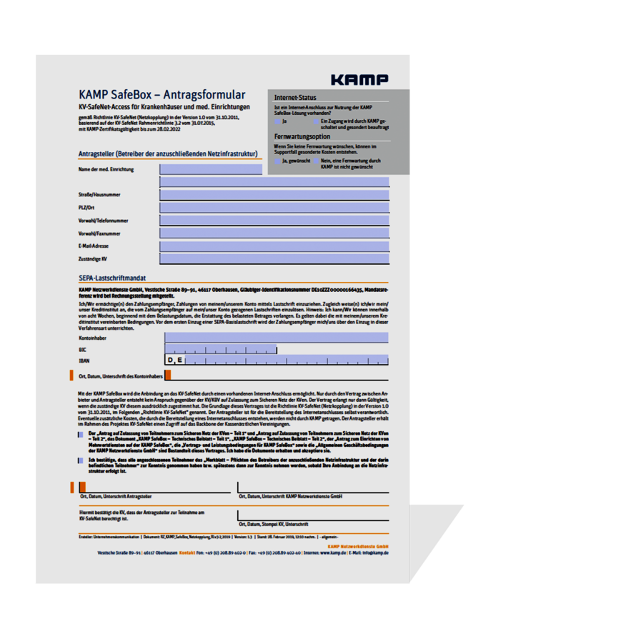 Abbildung der PDF für die Bestellung von SafeBox